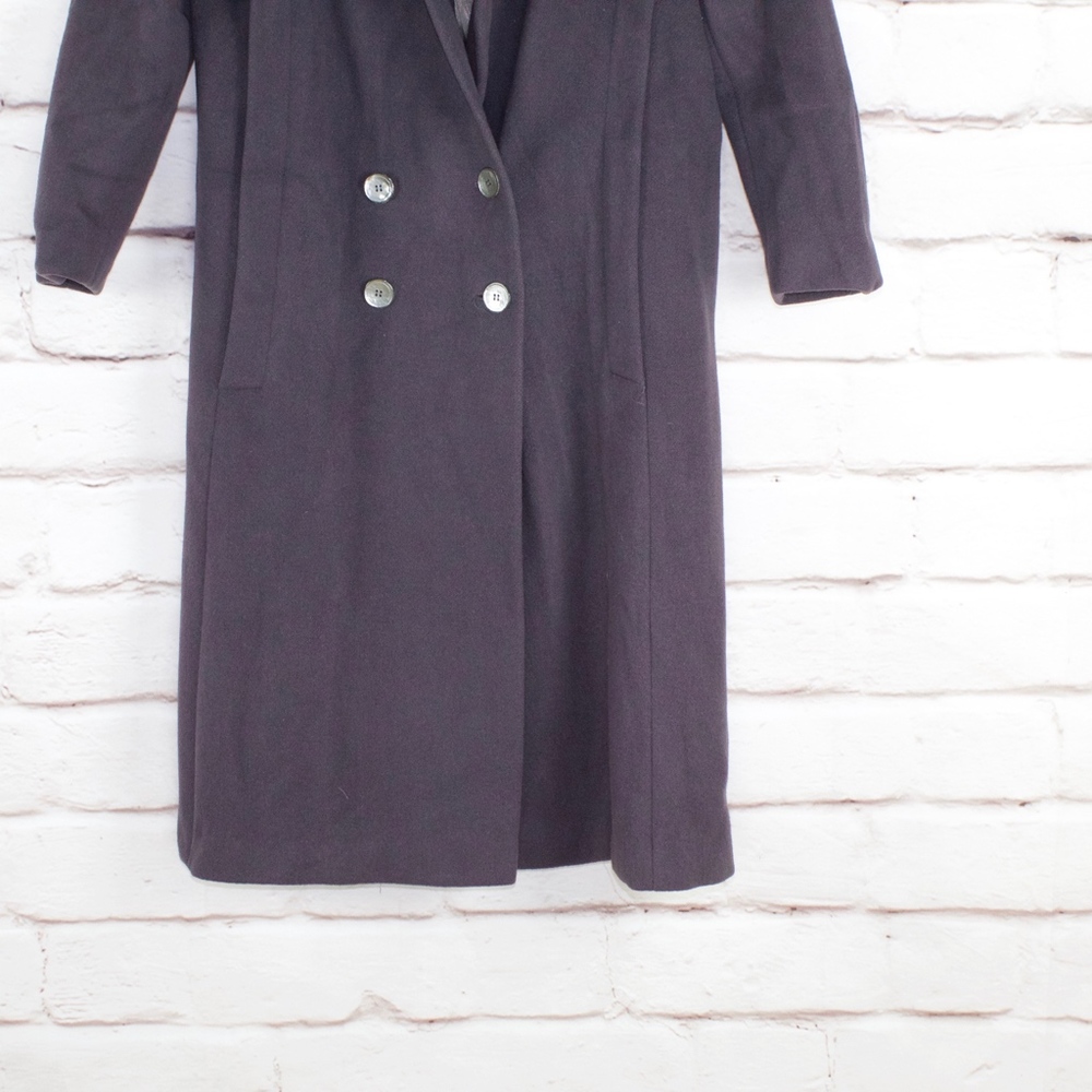 VTG Larry Levine Women's Purple Wool Coat Petite M - Picture 3 of 8